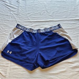 Under Armour Women's Athletic Shorts in Blue and White